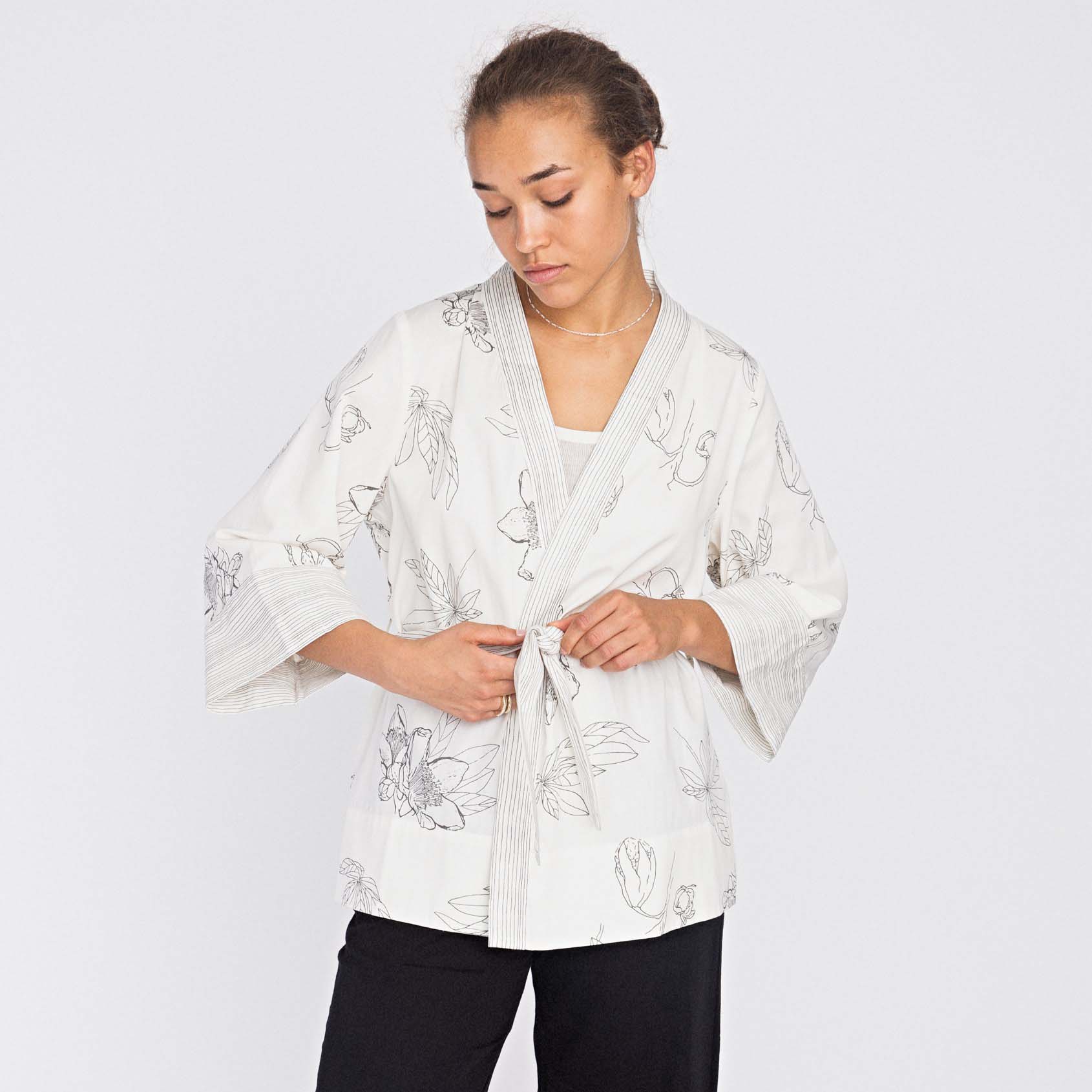 Loungewear Kimono Bomull - White - S/M